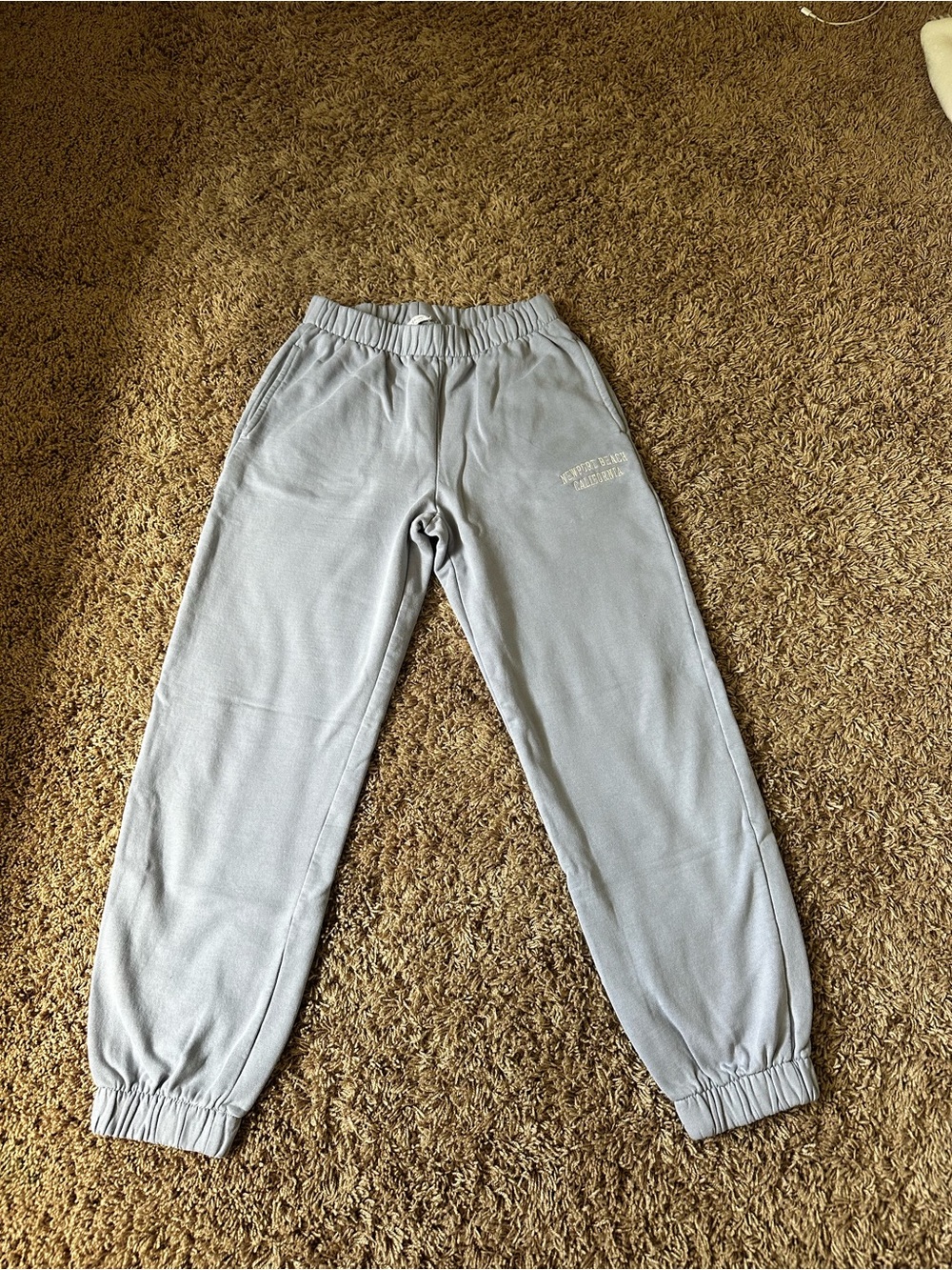 Brandy Melville Light Gray Cozy Fleece Joggers